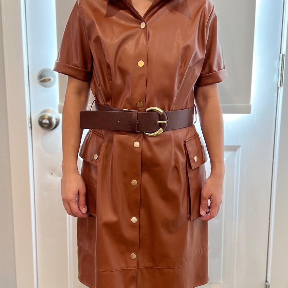 Zara faux leather trench coat